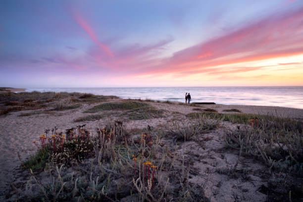 カリフォルニアの海岸沿いの夕日を眺め - monterey bay ストックフォトと画像
