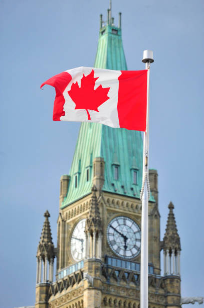 istock Parliament building with flag of Canada 1011038146
