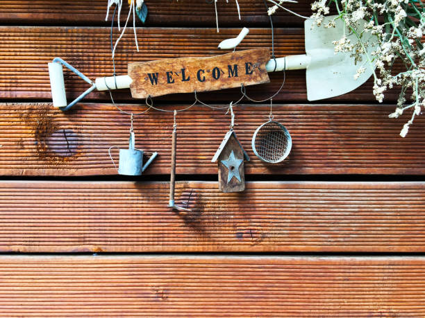 istock Welcom sign decoration made by recycled materials 1011038486