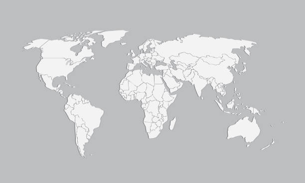 istock A white world atlas of different countries on gray background vector illustration 1011061442