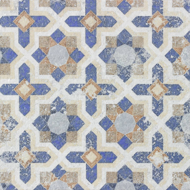 istock Old ceramic tiles patterns background in the park public 1011074206