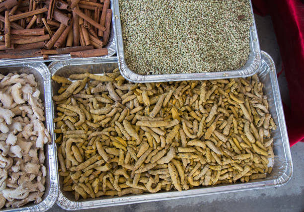 Dry herbal plants for remedy in view