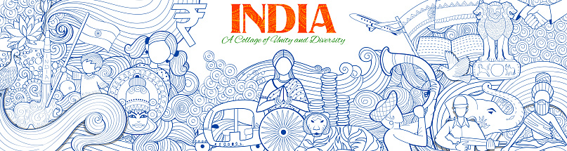 illustration of Indian background showing its incredible culture and diversity for15th August Independence Day of India