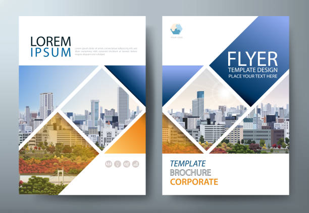 Annual report brochure flyer design template vector, Leaflet presentation, book cover. Annual report brochure flyer design template vector, Leaflet cover presentation abstract flat background, book cover templates, layout in A4 size. flyer leaflet stock illustrations
