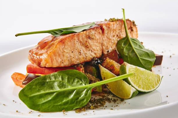 istock Salmon Steak with Warm Vegetables Salad 1011104610