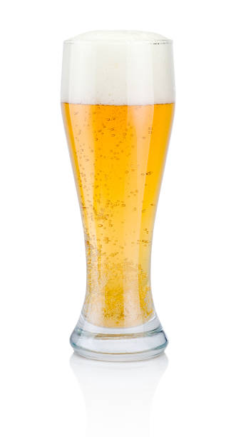 istock Glass of fresh beer isolated on white background 1011104652