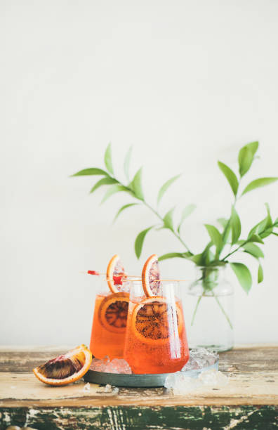 istock Spritz alcohol cocktail with orange and ice, copy space 1011128800