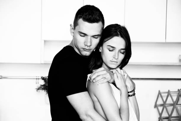 istock cute woman and man hugging 1011138692