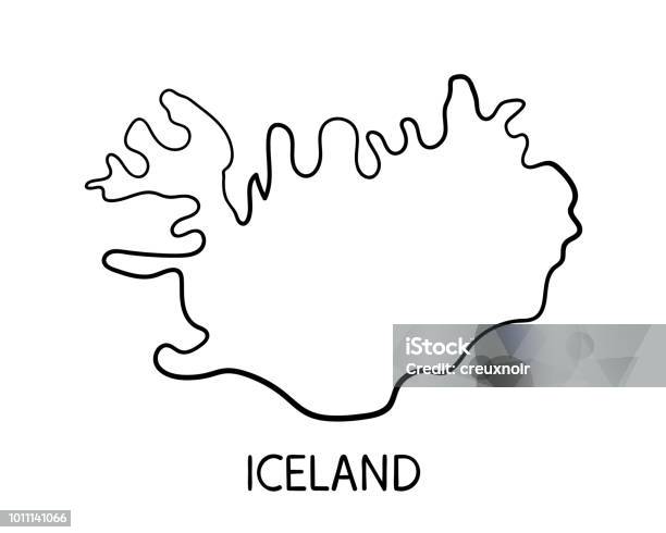 Iceland Map Hand Drawn Illustration Stock Illustration - Download Image Now - Abstract, Administrator, Art