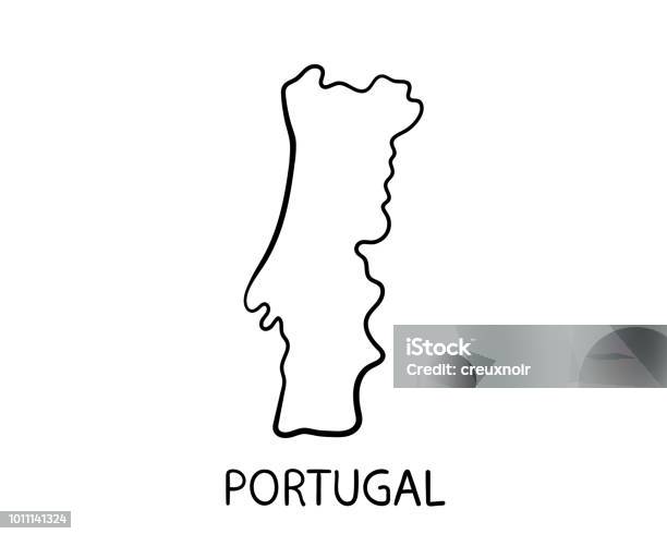 Portugal Map Hand Drawn Illustration Stock Illustration - Download Image Now - Abstract, Administrator, Art