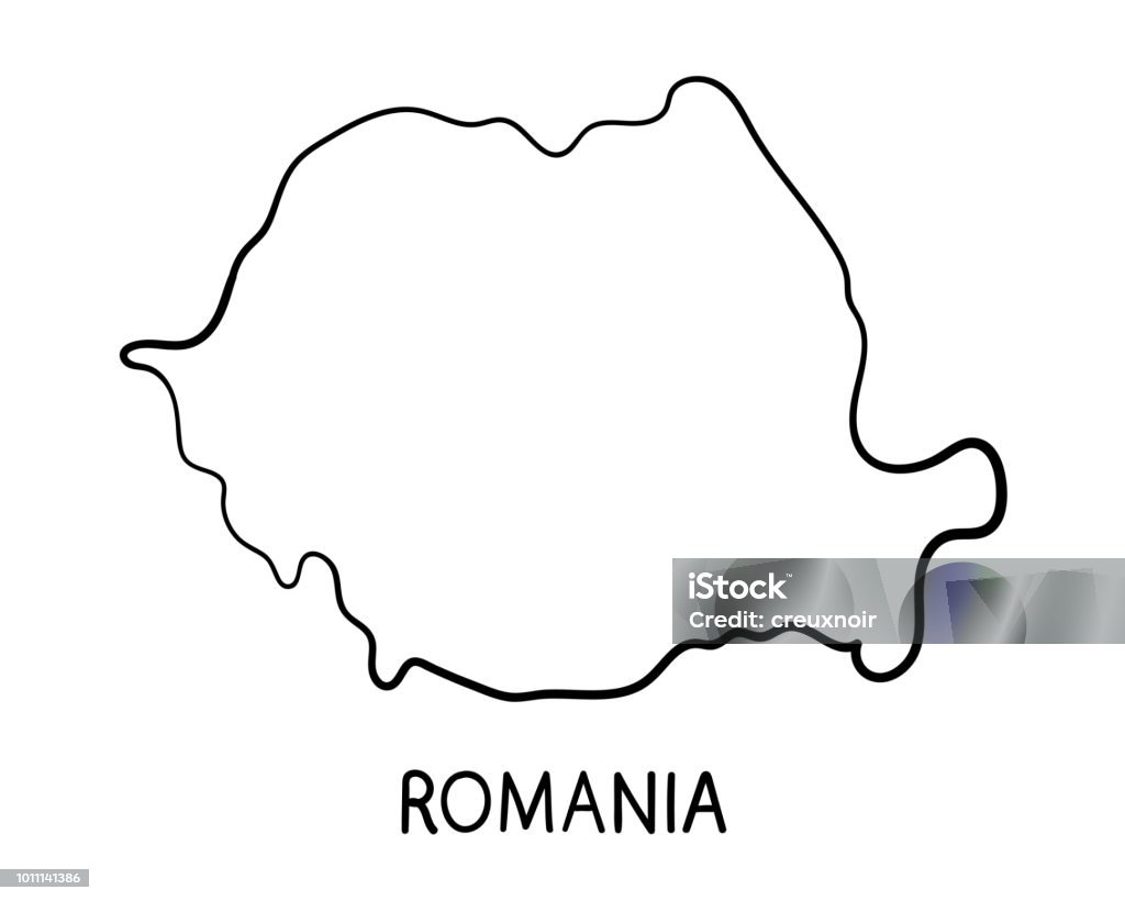 Romania  Map - Hand Drawn Illustration Part of European Countries maps collection Abstract stock illustration