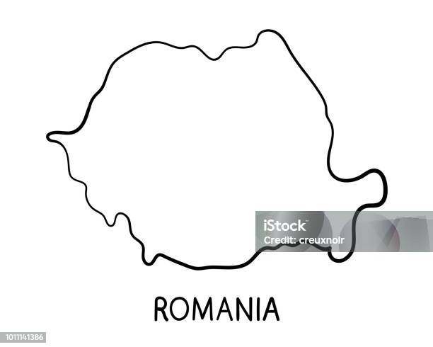 Romania Map Hand Drawn Illustration Stock Illustration - Download Image Now - Abstract, Administrator, Art
