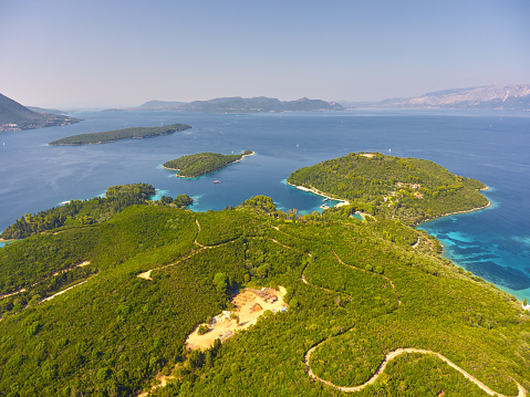 Drone Photography Of Skorpios Island In Greece Stock Photo - Download ...