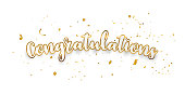 istock congratulations Gold celebration background with confetti. 1011168680