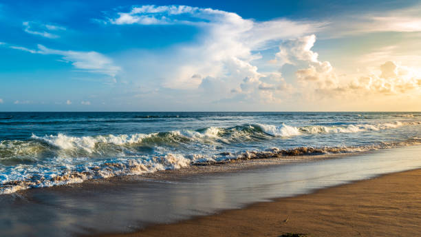 Beach Puri beach at the time of Sunset. odisha stock pictures, royalty-free photos & images