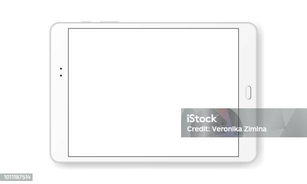 Horizontale Tablettcomputer Mockup Isoliert Auf Weißem Hintergrund Stock Vektor Art und mehr Bilder von Tablet PC