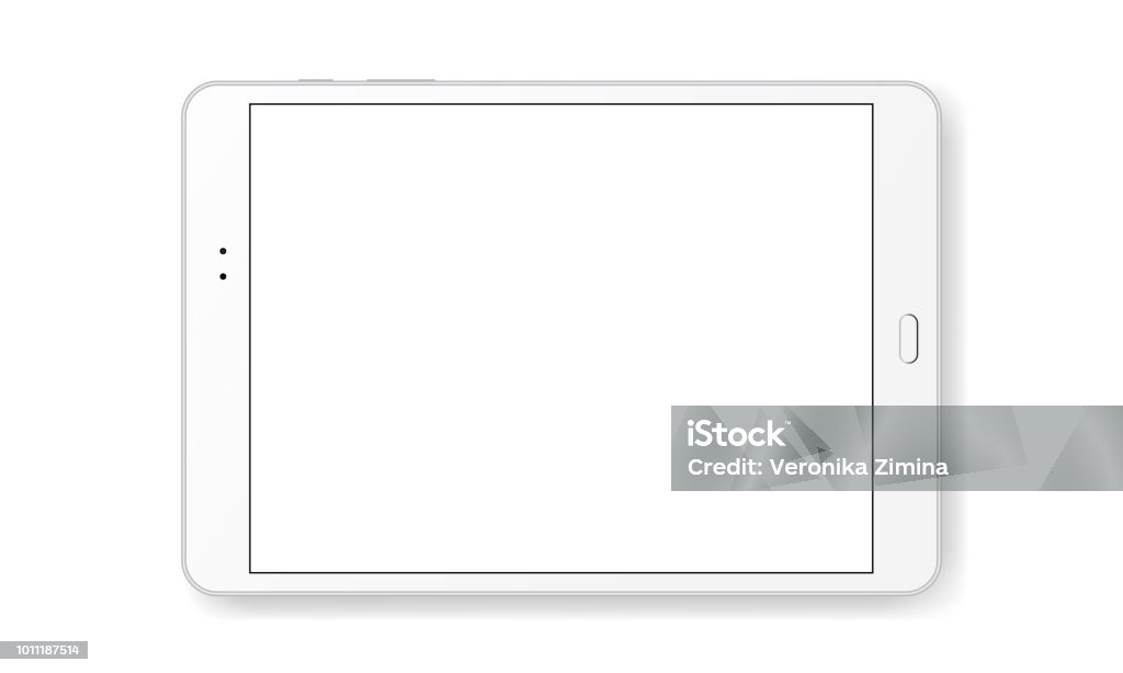 水平であるタブレット コンピューターの分離の白い背景を模擬 - タブレット端末のロイヤリティフリーベクトルアート