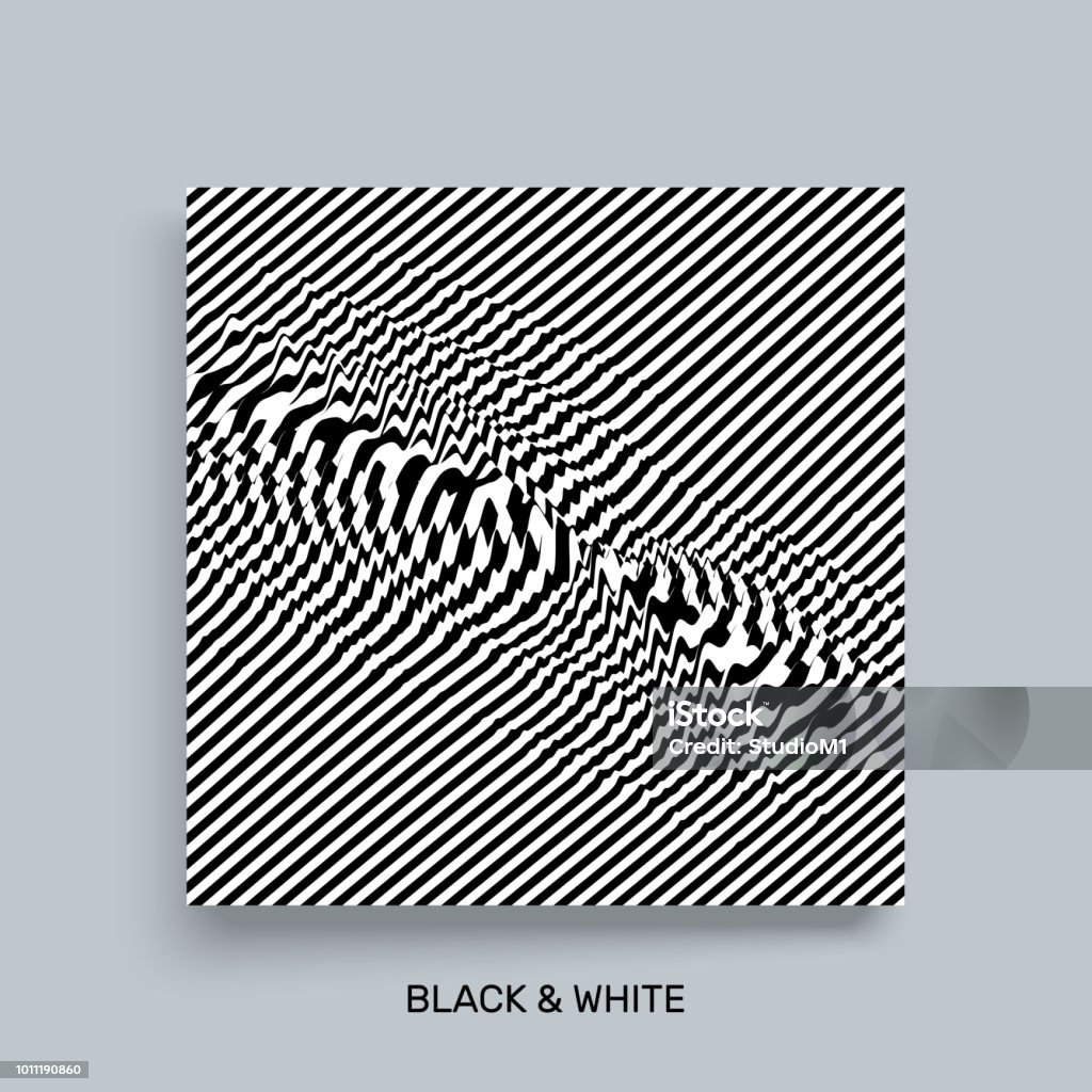 Waveform Distortion Indesign Waveform Background Surface Distortion Pattern With Optical Illusion ...