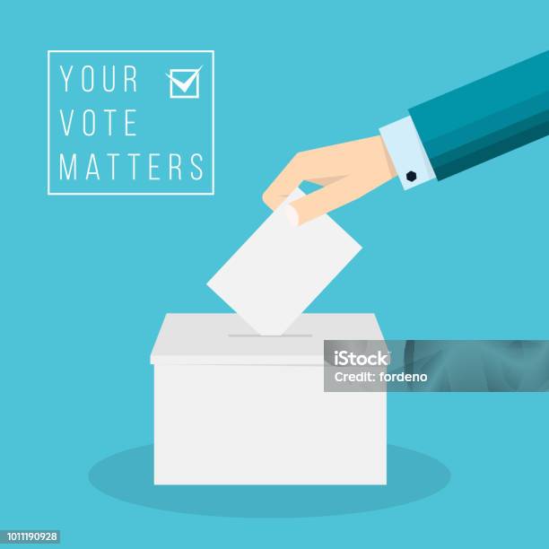 Business Hand Putting A Ballot In A Ballot Box Stock Illustration - Download Image Now - Election, Day, Symbol