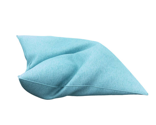 ライトブルー色の枕 - pillow cushion isolated bedding ストックフォトと画像