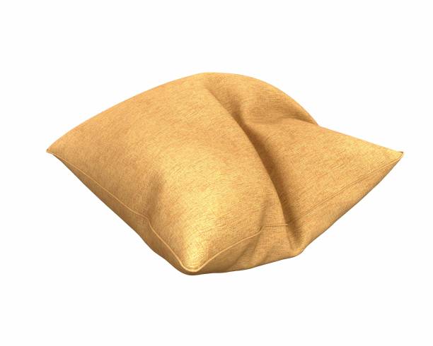 マスタード色の枕 - pillow cushion isolated bedding ストックフォトと画像