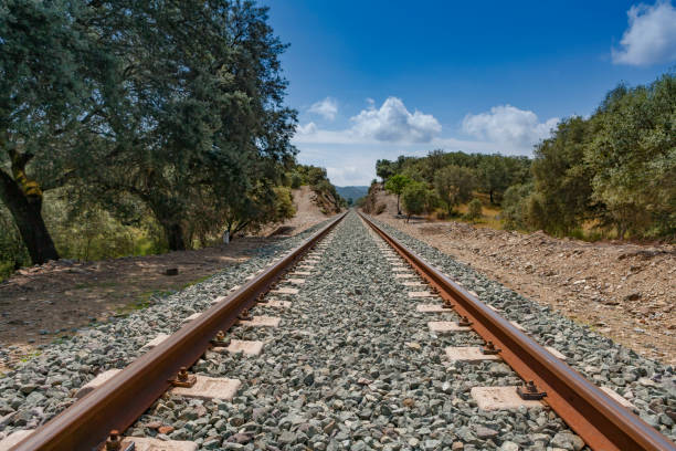 Railway through the Sierra stock photo