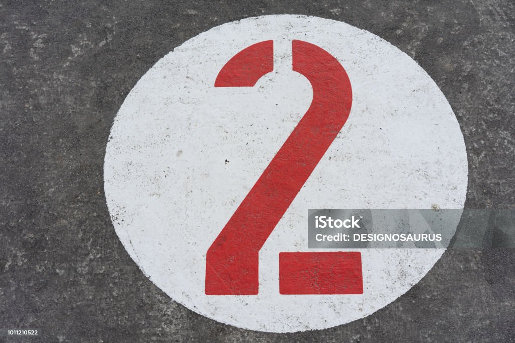 red number two in white circle road sign red number in white circle road sign direction on concrete Architecture Stock Photo red number two in white circle road sign red number in white circle road sign direction on concrete Architecture Stock Photo