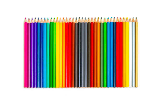 istock Close-Up Studio shot. Pencil coloring with clipping path on white-By pen tool 1011216314