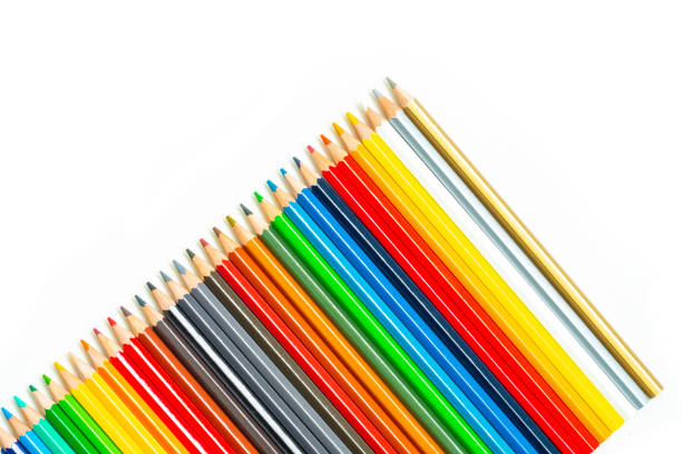 istock Close-Up Studio shot. Pencil coloring with clipping path on white-By pen tool 1011216370
