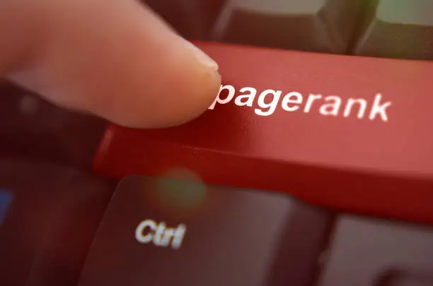 Photo of Page Rank - Text on the Red Keyboard Button