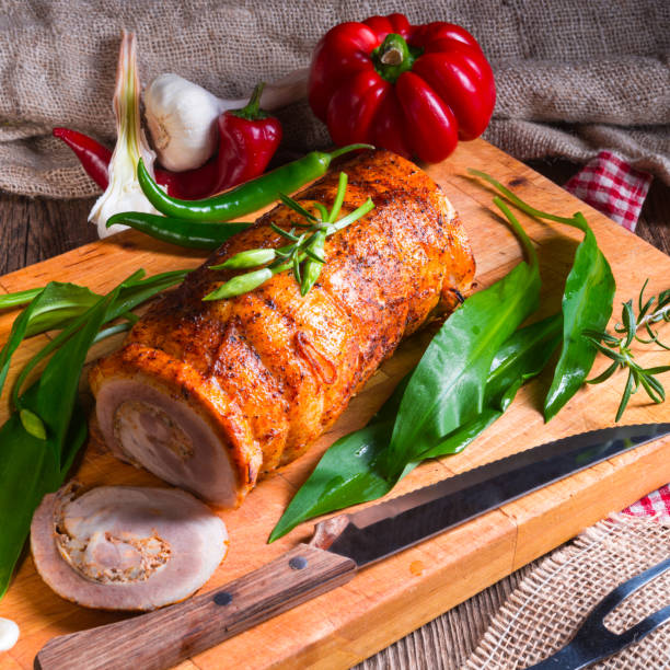 meat roulade with bear allium fillingmeat roulade with bear allium filling