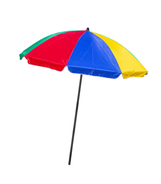 parasol sur fond blanc - parasol umbrella sun beach photos et images de collection
