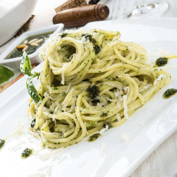 istock Pasta with Pesto alla genovese 1011236540
