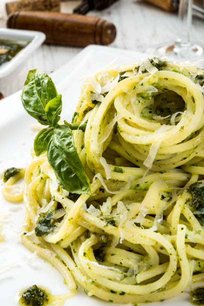 istock Pasta with Pesto alla genovese 1011236588