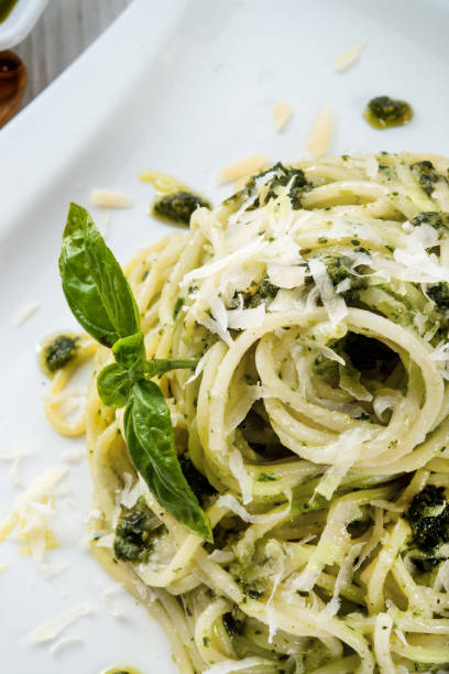 istock Pasta with Pesto alla genovese 1011236752