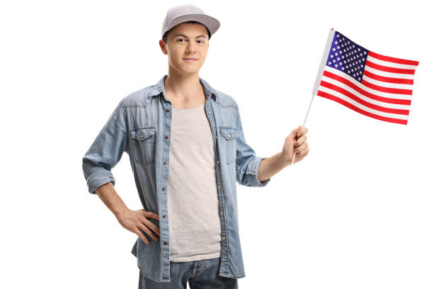 istock Teenager with an American flag 1011237138