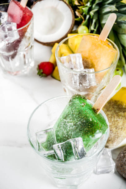 Tropical ice cream with chia seeds