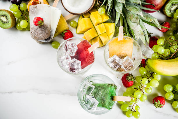 Tropical ice cream with chia seeds