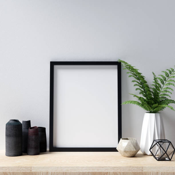 istock Frame Mockup Interior with Decorations and Flowers 1011253796