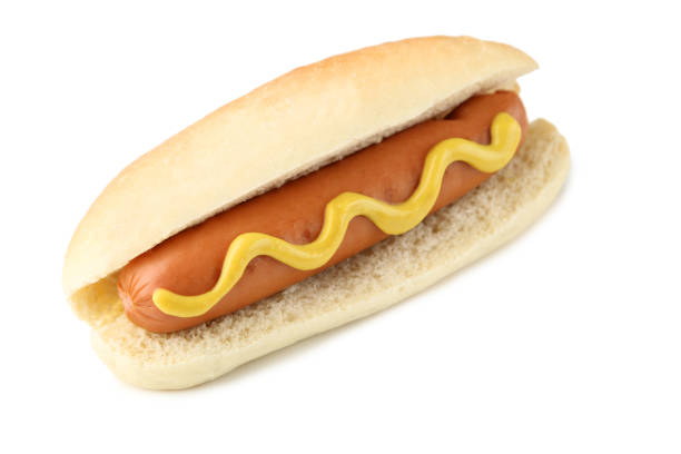 istock Hot dog with mustard isolated on white background 1011260462