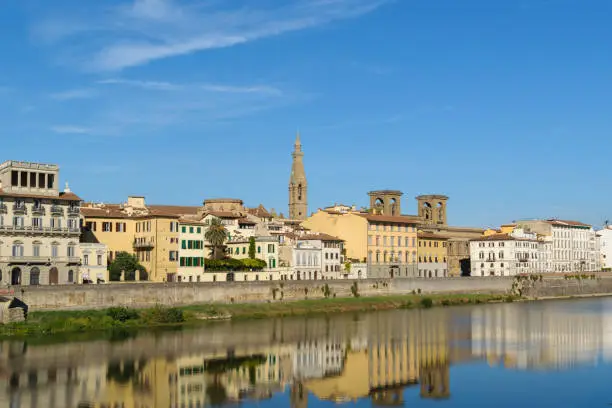 Florence buildings by the river Arno, Italy
