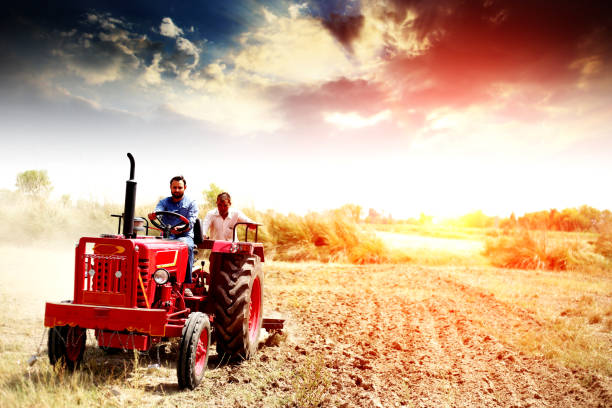 agriculteur labourage field - photography cloud plantation plant photos et images de collection