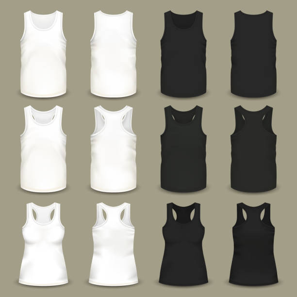 istock Male and female blank slim-fitting t-shirts 1011287286