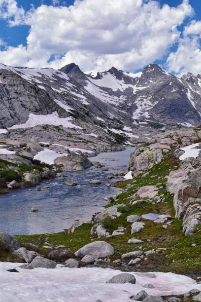 istock Upper and Lower Jean Lake in the Titcomb Basin along the Wind River Range, Rocky Mountains, Wyoming, views from backpacking hiking trail to Titcomb Basin from Elkhart Park Trailhead going past Hobbs, Seneca, and Island Lakes as well as Photographers point 1011293824