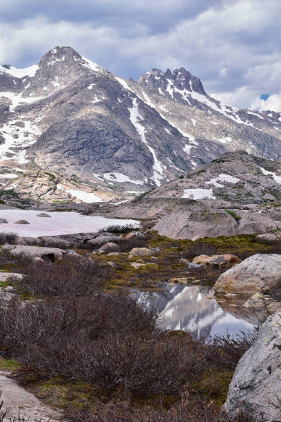 istock Upper and Lower Jean Lake in the Titcomb Basin along the Wind River Range, Rocky Mountains, Wyoming, views from backpacking hiking trail to Titcomb Basin from Elkhart Park Trailhead going past Hobbs, Seneca, and Island Lakes as well as Photographers point 1011294366