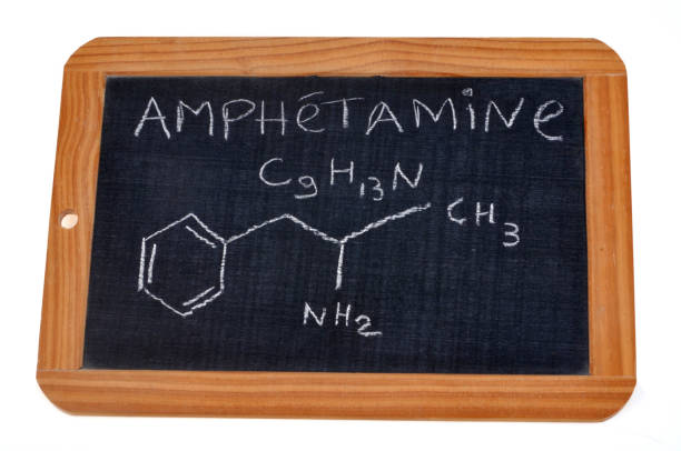 istock Chemical formula of amphetamine 1011297250
