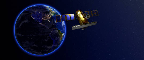 istock Satellite orbiting the earth . Elements furnished by NASA 1011309470