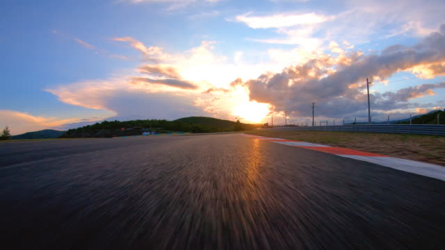 Racing at sunset