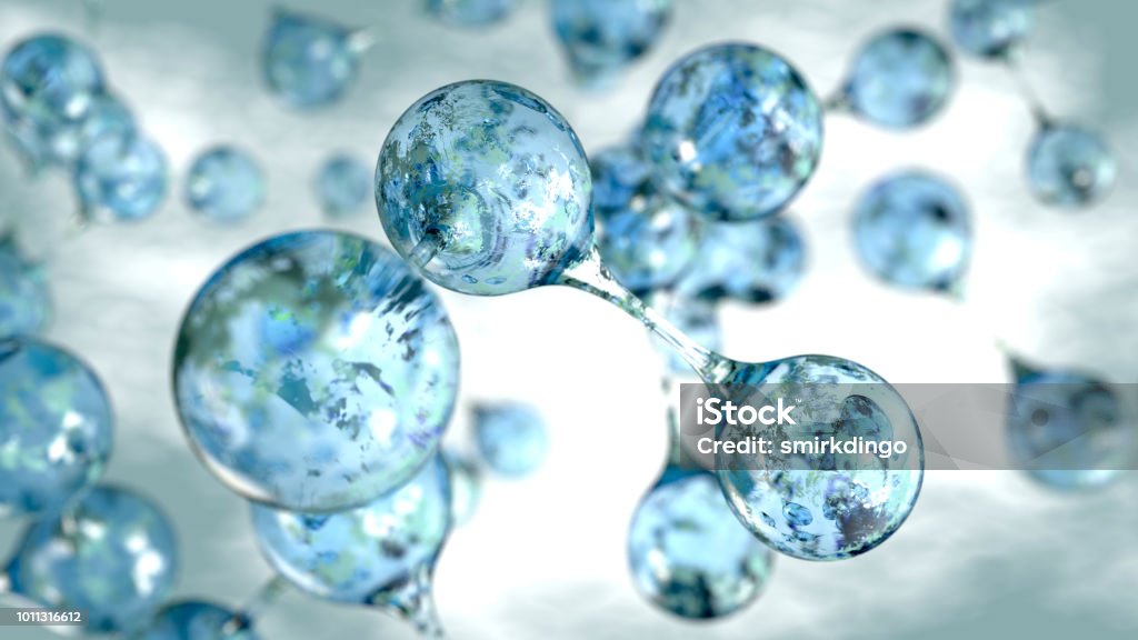 molécules 3D du fond de l’eau concept - Photo de Hydrogène libre de droits