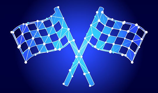 Triangle Racing Flags String Two Racing Flags Blue Triangle Node Vector Pattern Stock Illustration ...